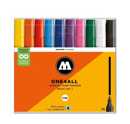 Molotow Akrylové fixy One4All 227HS 4 mm Basic Set 1 (10 ks)