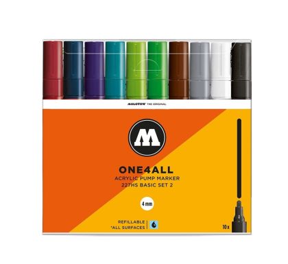 Molotow Akrylové fixy One4All 227HS 4 mm Basic Set 2 (10 ks)