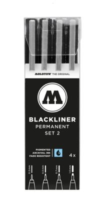 MOLOTOW Technické linery Blackliner černé Set 2 (4 ks)