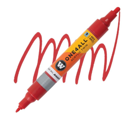 Molotow Acrylic marker One4All Twin 1,5/4mm #013 traffic red