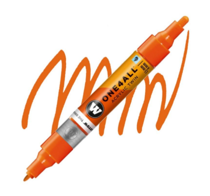 Molotow Acrylic marker One4All Twin 1,5/4mm #085 DARE orange