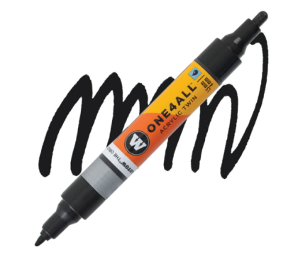 Molotow Acrylic marker One4All Twin 1,5/4mm #180 signal black