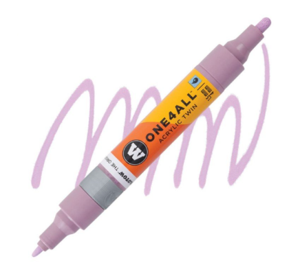 Molotow Acrylic marker One4All Twin 1,5/4mm #201 lilac pastel