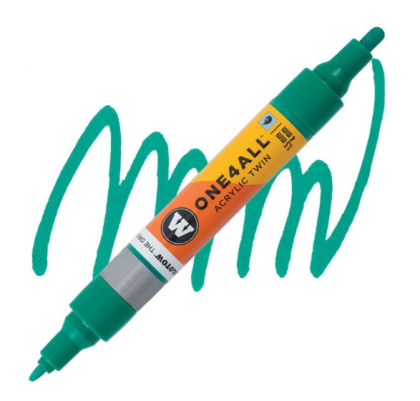 Molotow Acrylic marker One4All Twin 1,5/4mm #206 lagoon blue