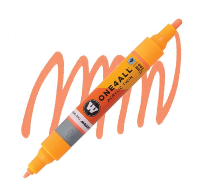 Molotow Acrylic marker One4All Twin 1,5/4mm #218 neon orange fluoresc.