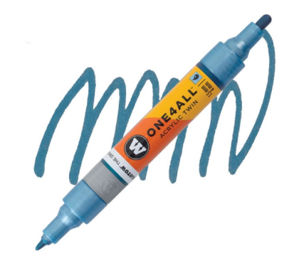 Molotow Acrylic marker One4All Twin 1,5/4mm #224 metallic blue