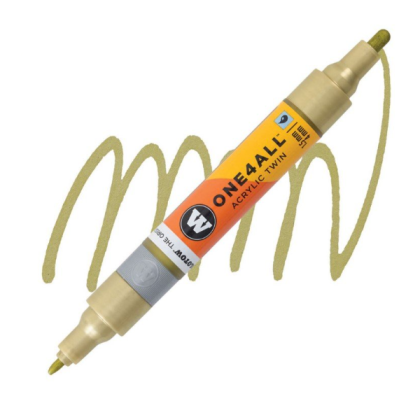 Molotow Acrylic marker One4All Twin 1,5/4mm #228 metallic gold