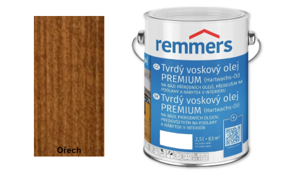 Tvrdý voskový olej Premium - Ořech 2,5 l