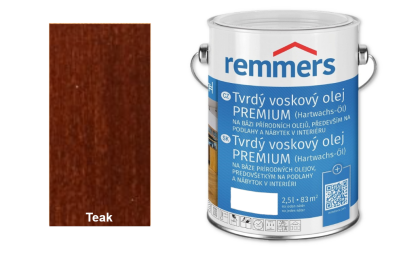 Tvrdý voskový olej Premium - Teak 2,5 l