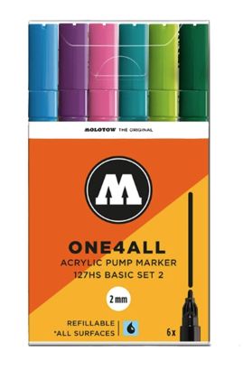 Molotow Akrylové fixy One4All 127HS 2 mm Basic Set 2 (6 ks) 