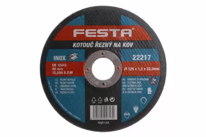 Kotouč řezný FESTA na kov 125x1,2x22,2mm