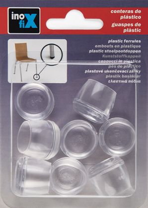 Silikonové návleky na nohy židlí transparentní průměr 16 mm - 8 kusů