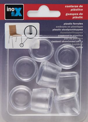 Silikonové návleky na nohy židlí transparentní průměr 18 mm - 8 kusů