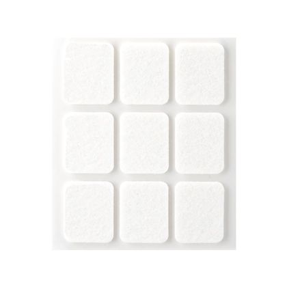 Filcový kluzák hranatý 29 x 23 mm - bílý