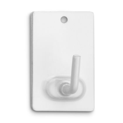 Háček kovový samolepící/šroub 2ks - bílý