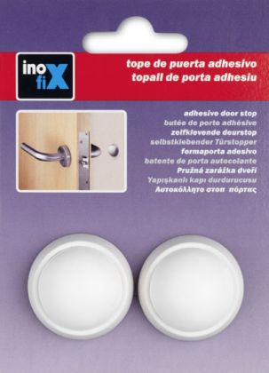 Zarážka dveří/kliky kulatá samolepicí – bílá/2ks  