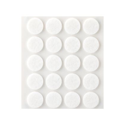 Filcový kluzák kulatý - průměr 17 mm - bílá