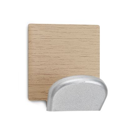 Nalepovací háček s lakovanou nerezovou základnou - javor