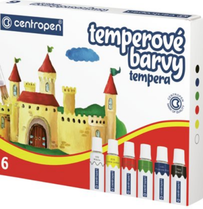 Temperové barvy Centropen 6ks 12ml