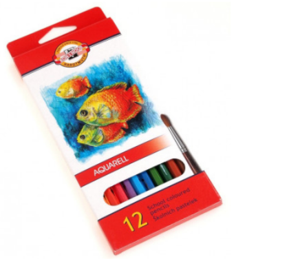 Akvarelové pastelky Koh-i-noor 3716 Ryby 12ks