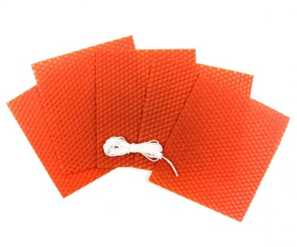 Včelí vosk červený 12x10cm - 5ks + knot 1m