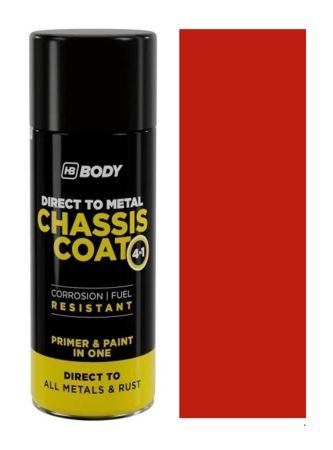Antikorozní sprej 4v1 HB Body Chassis Coat RAL 3020 Dopravní červená 400ml