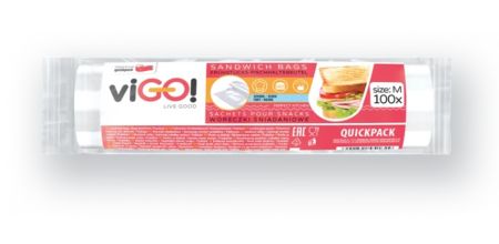 viGO! Svačinové sáčky velikost M - 100 ks, 16 x 28 cm