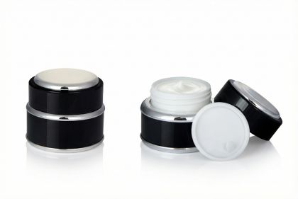 15 ml Hliníkový kelímek dvoustěnný černý, víčko + PP mezivíčko