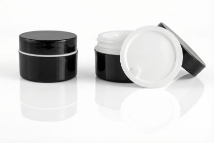 15 ml Kosmetický kelímek černý, víčko + PP mezivíčko