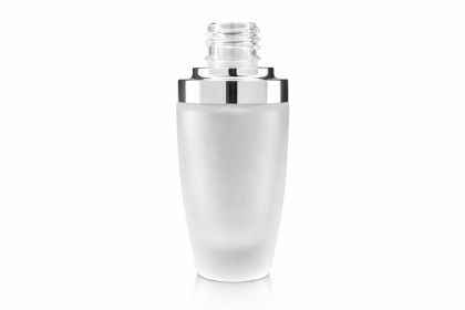 30 ml skleněná lahvička LUX - ledové sklo se stříbrným detailem, 20/410