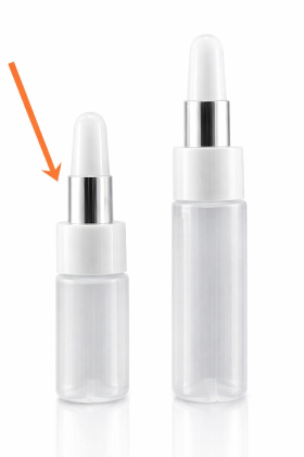 3 ml lahvička plastová čirá, víčko se stříbrným zdobením