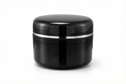 5 ml kelímek na kosmetiku AISHA černý se stříbrným proužkem, víčko + PP mezivíčko