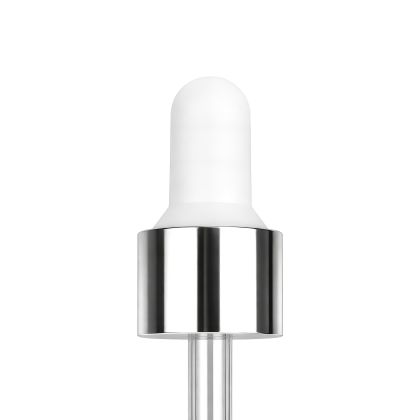 30 ml pipeta SOFI stříbrno-bílá, uzávěr plast - sklo, 20/410 
