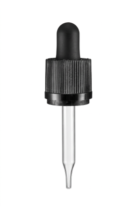 10 ml pipeta černá vroubkovaná s dětskou pojistkou, 18/410 - uzávěr plast/sklo