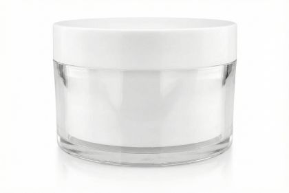 150 ml plastový transparentní kelímek MILE, typ REFILL, bílé víčko + PP mezivíčko