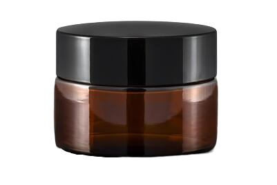 30 ml Skleněný kelímek S0308 hnědé sklo, černé víčko + PP mezivíčko