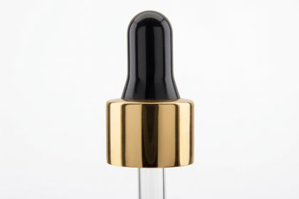 15 ml pipeta černo-zlatá  SOFI uzávěry 18/410 - uzávěr alu/sklo