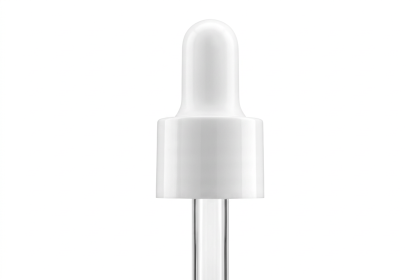 15 ml pipeta bílá SOFI lesk 18/410 - uzávěr plast/sklo