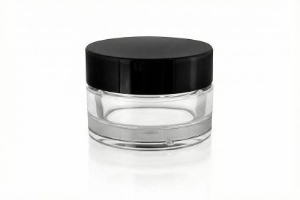 30 ml plastový kelímek S02 kulatý, černé víčko