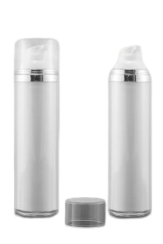 Airless lahvička MAT 100ml se stříbrnými detaily