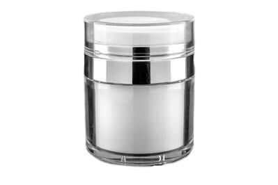 50 ml airless kelímek bílý se stříbrným proužkem