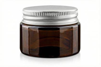 30 ml Skleněný kelímek S0308 hnědé sklo, ALU víčko stříbrné
