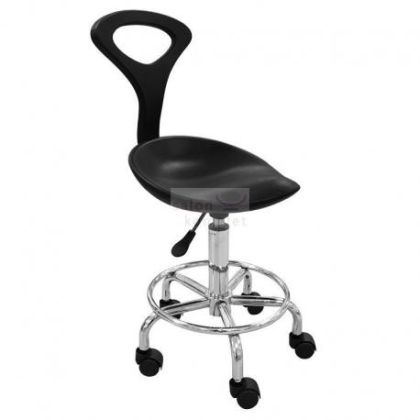 Židle kosmetická Miki s opěrou černá