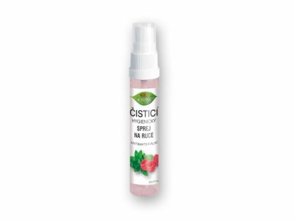 Čistící hygienický sprej na ruce  MALINA + MÁTA 27 ml