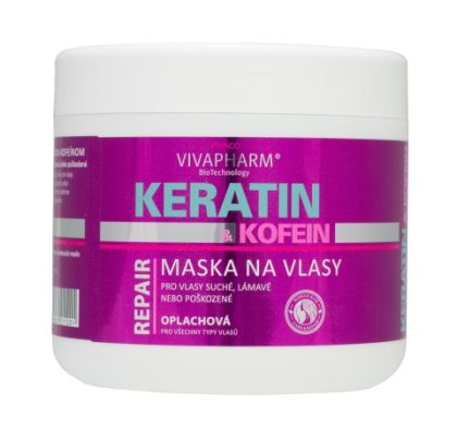 Keratinová maska na vlasy s kofeinem VIVAPHARM 600ml