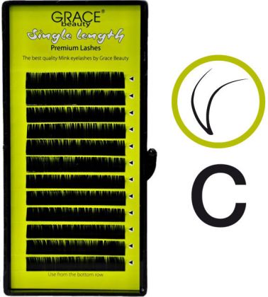 Permanentní řasy typ C - platíčko 0,20 x15 mm