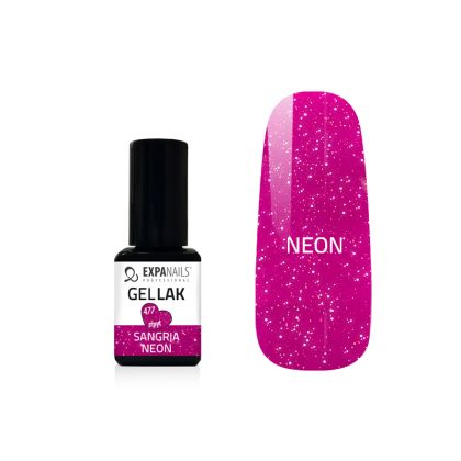 GEL LAK - SANGRIA neon - transparentní se třpytem 5 ml