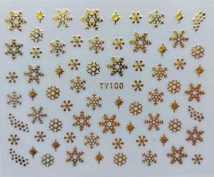 3D samolepky Vánoce  Zlaté - TY 100