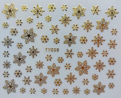 3D samolepky Vánoce  Zlaté - TY 099