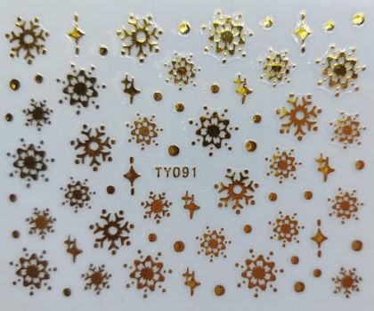 3D samolepky Vánoce  Zlaté - TY 091